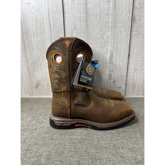 Dan Post Hurricane Series Mens Sz 8.5 Brown Leather Waterproof Work Boots - Picture 2 of 15